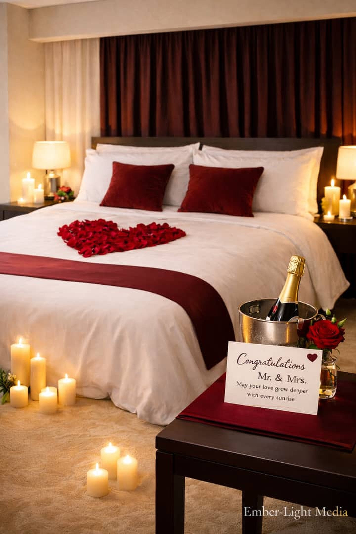 Romantic bridal suite styling