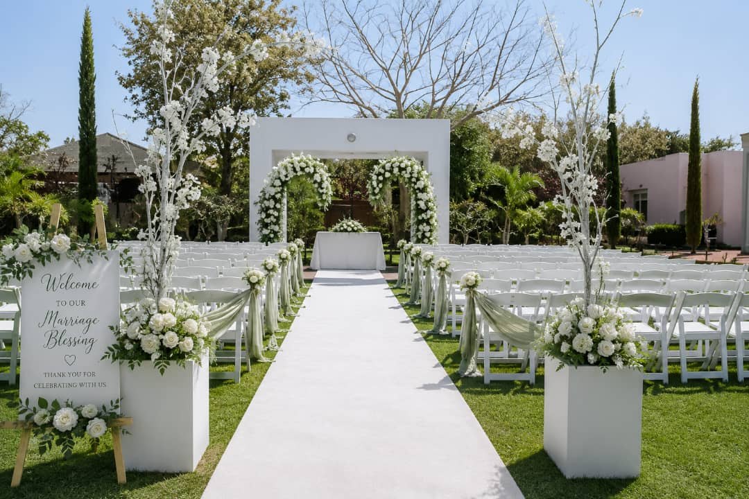 Outdoor wedding ceremony setup