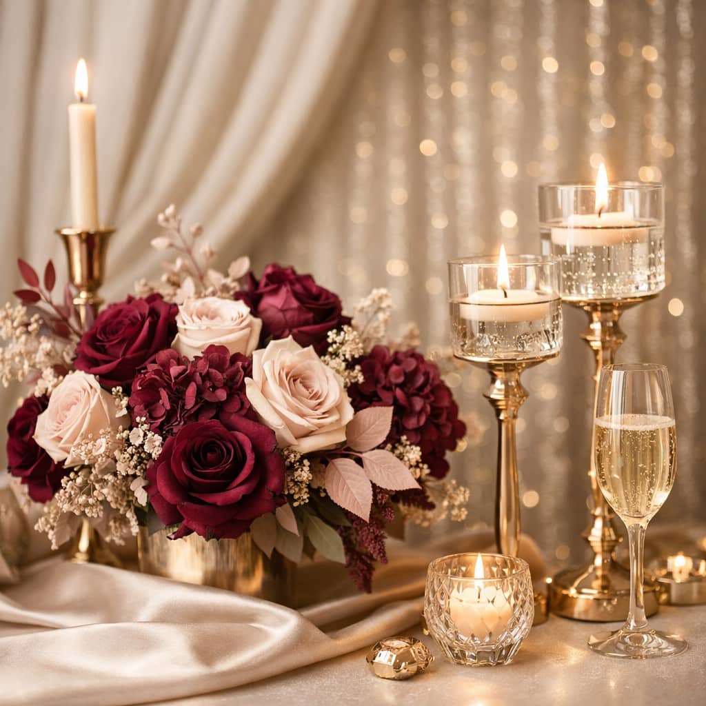 Romantic candlelit table styling